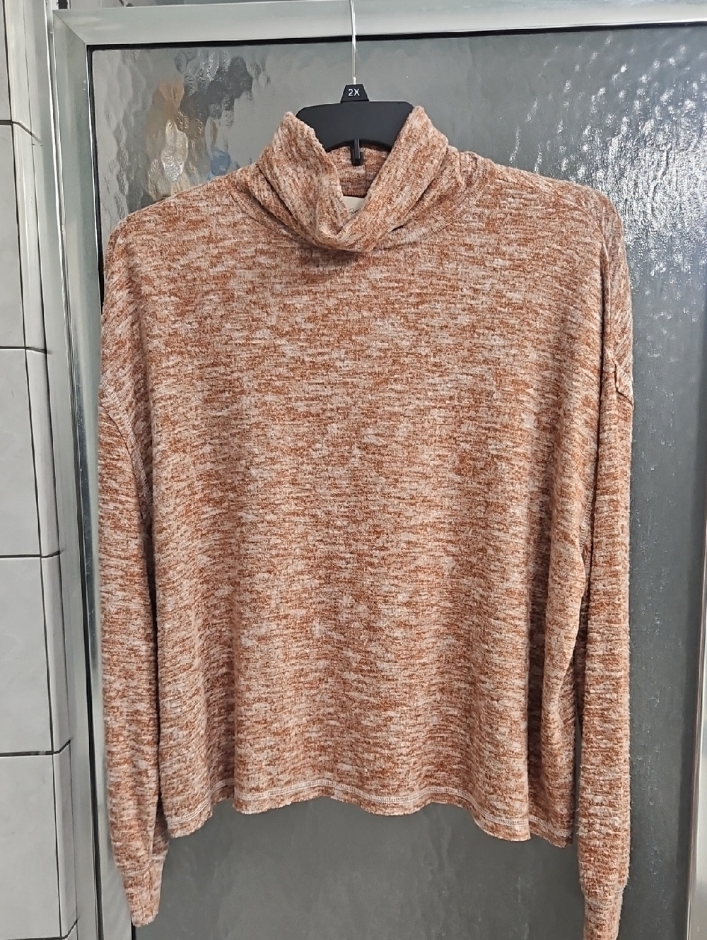 Universal Thread Heathered Tan-Brown Cowl Neck Sweater